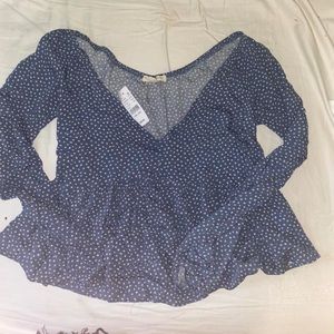 NWT Pacsun Floral Long Sleeve Lightweight Summer V Neck Blouse Top Loose